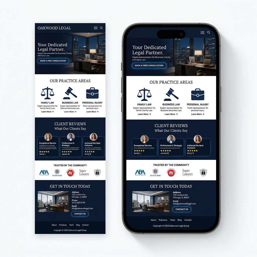 Attorney website with mobile responsive design