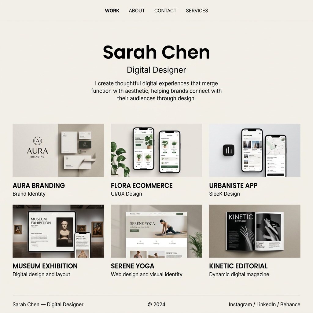 Freelancer portfolio website — clean minimal design